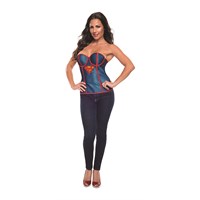 Supergirl Corset With Fishnet Overlay